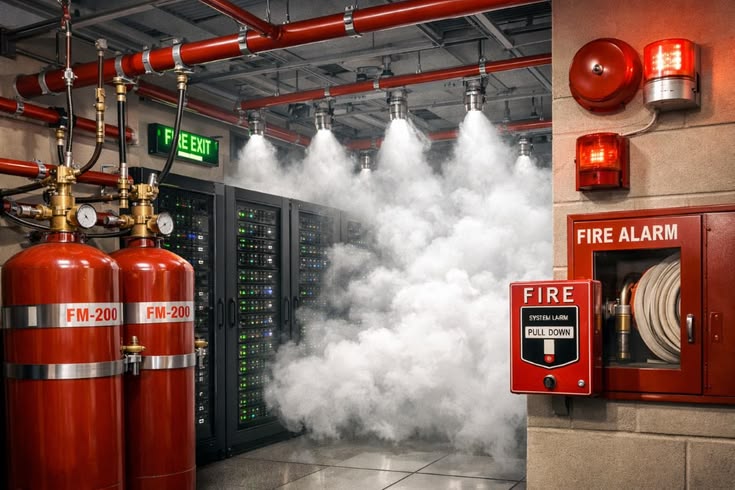 Fire alarm system and suppression equipment in server room